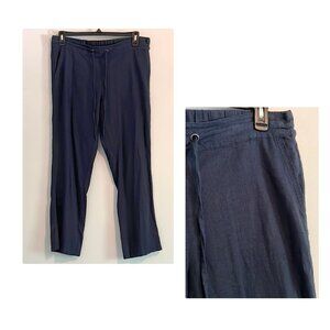 For Cynthia Navy Blue Linen Blend Pants Sz L